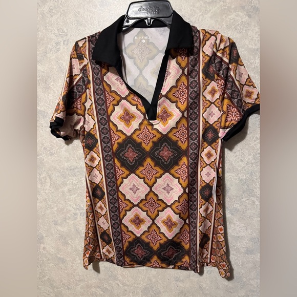 NWT Sofibella Golf Tennis Printed Polo Large - Picture 1 of 4